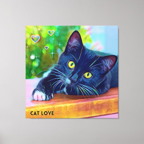 39 Beautiful cute cool colorful lovely cat  Canvas Print