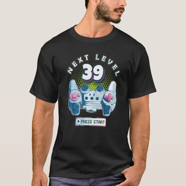 39 Birthday Gamer Next Level 39 Gaming Controller  T-Shirt (Front)