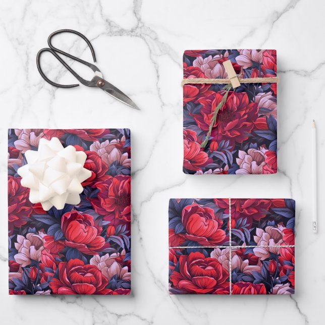 #39 Floral Pattern Wrapping Paper Sheets (Front)