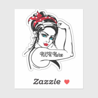 39.Nicu Nurse Nicu Nurse Rosie The Riveter Pin Up Sticker