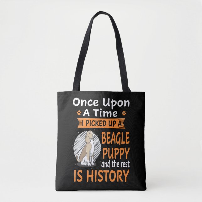 39 One Upon A Time  Beagle Puppy Tote Bag (Front)