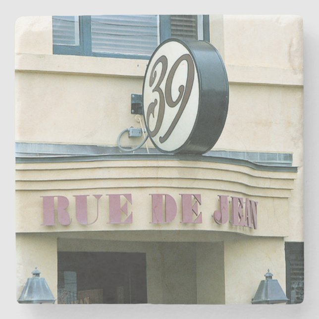 39 Rue De Jean Restaurant Charleston, SC. Coaster (Front)