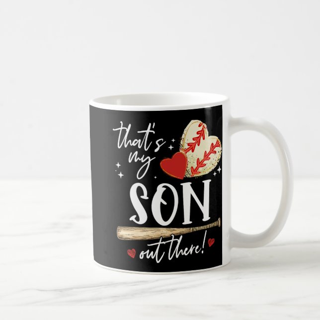 #39;s My Son Out There Baseball Mama Mom Mothers D Coffee Mug (Right)