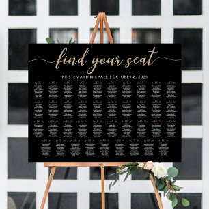 39 Tables Find Your Seat Black Seating Chart Foam Board