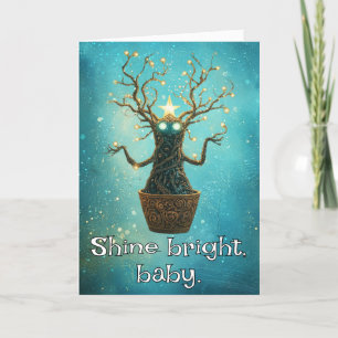 *~* 39 Whimsical Glow Funny Magical Christmas AP97 Letterpress Thank You Card