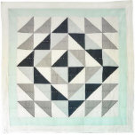 39" x 39" Stella Blue Patchwork Unisex Baby Quilt<br><div class="desc">The Stella Blue Patchwork was machine pieced with both new and repurposed cotton fabrics and was hand quilted using white cotton floss. It can be used as a baby quilt or beautiful wall hanging.</div>