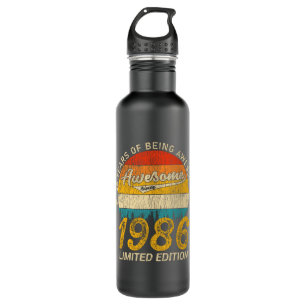39 Year Old 1986 Retro Awesome 39th Birthday Gift Stainless Steel Water Bottle