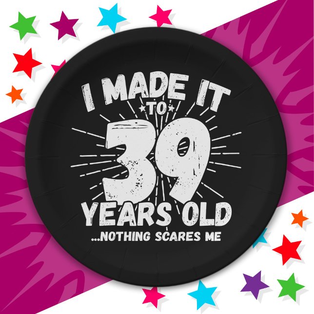 39 Year Old Sarcastic Meme Funny 39th Birthday Paper Plates (Creator Uploaded)