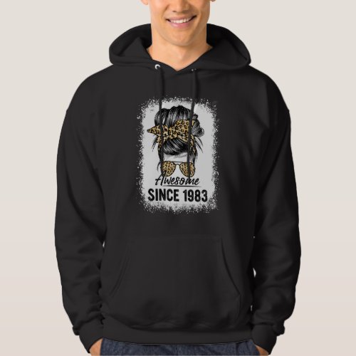 39 Years Old Awesome Since 1983 Leopard 39th Birth Hoodie
