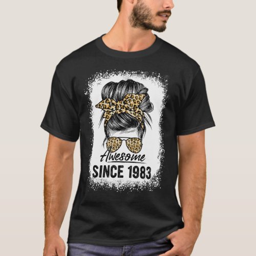 39 Years Old Awesome Since 1983 Leopard 39th Birth T_Shirt