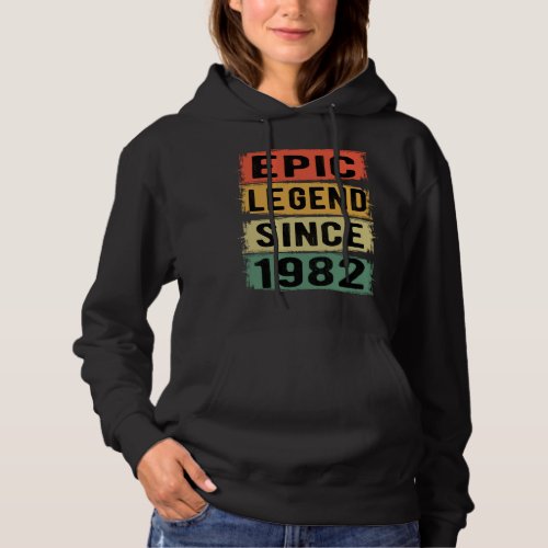 39 Years Old Bday 1982 Epic Legend 39th Birthday Hoodie