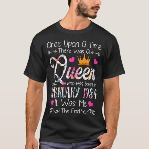 39 Years Old Girls 39th Birthday Queen February 19 T_Shirt