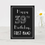 [ Thumbnail: 39th Birthday: Art Deco Style # 39 & Custom Name Card ]