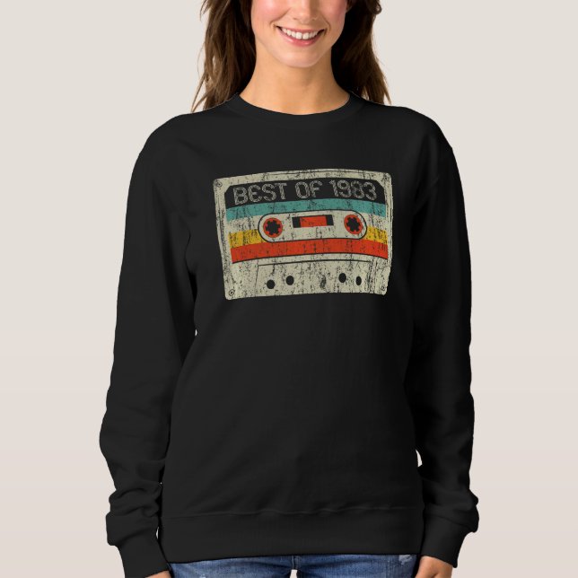 39th Birthday  Best Of 1983 Cassette Tape 39 Years Sweatshirt (Front)