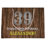 [ Thumbnail: 39th Birthday: Country Western Inspired Look, Name Gift Bag ]