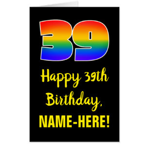 39th Birthday: Fun, Colorful, Happy, Rainbow # 39 Card