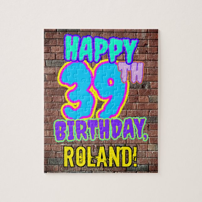 39th Birthday ~ Fun, Urban Graffiti Inspired Look Jigsaw Puzzle (Vertical)