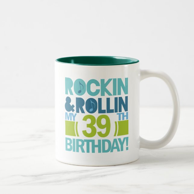 39th Birthday Gift Ideas Two-Tone Coffee Mug (Right)