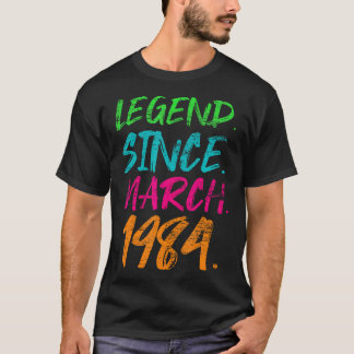 39Th Birthday Gifts - Legend Since March 1984 T-Shirt