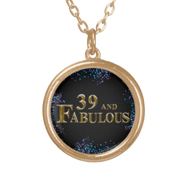 39th  Birthday  Gold Plated Necklace (Front)