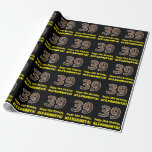 [ Thumbnail: 39th Birthday: Name & Faux Wood Grain Pattern "39" Wrapping Paper ]