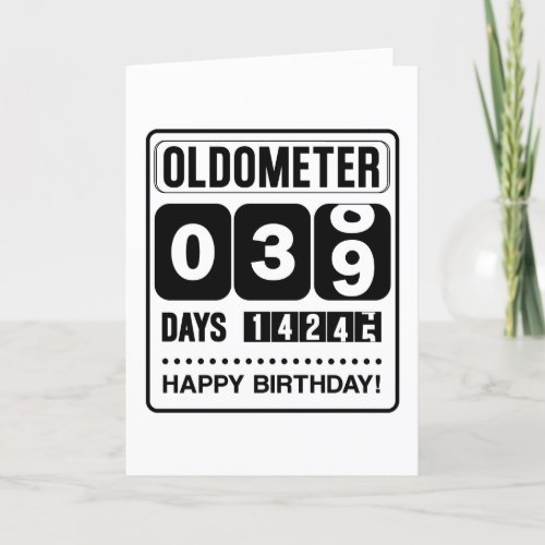 39th Birthday Oldometer Card