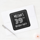 [ Thumbnail: 39th Birthday Party: Art Deco Style & Custom Name Sticker ]