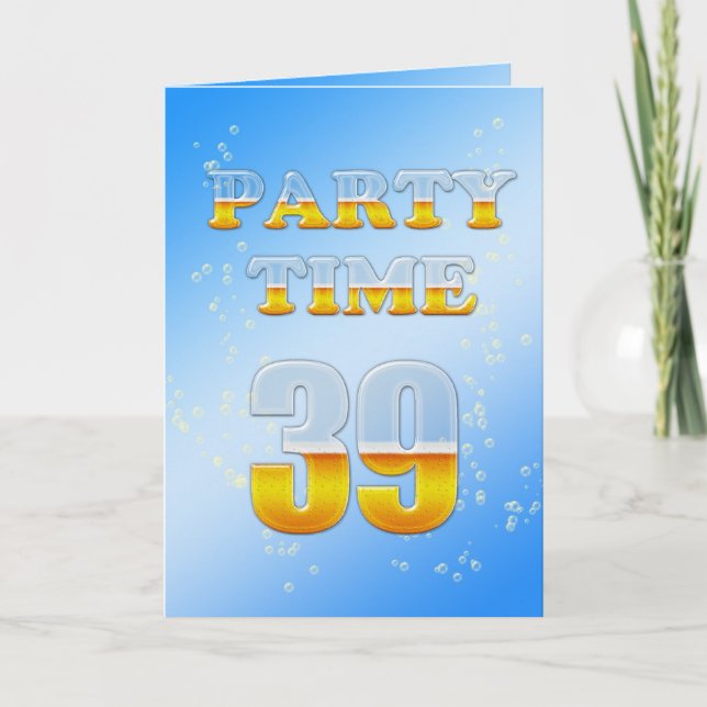 39th birthday party invitation with lots of beer (Front)