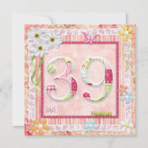 39th birthday party scrapbooking style invitation