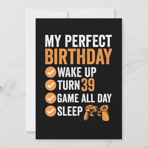 39th Turn 39 My Perfect Birthday Gaming Invitation