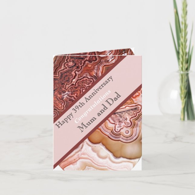 39th Wedding Anniversary Agate Card (Front)