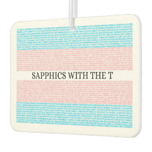 3.0 Sapphics with the T Car Air Freshener