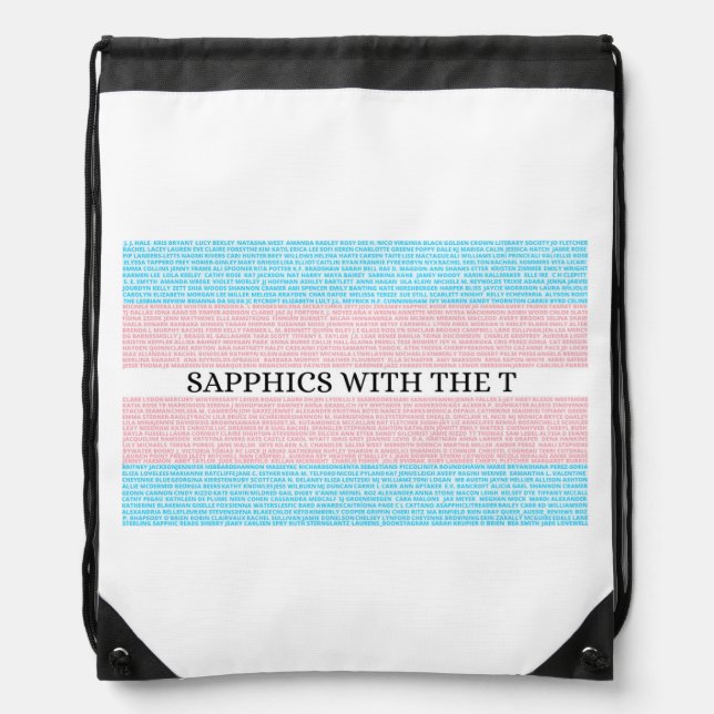 3.0 Sapphics with the T Drawstring Bag (Front)