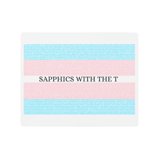 3.0 Sapphics with the T Metal Artwork Print (Front)