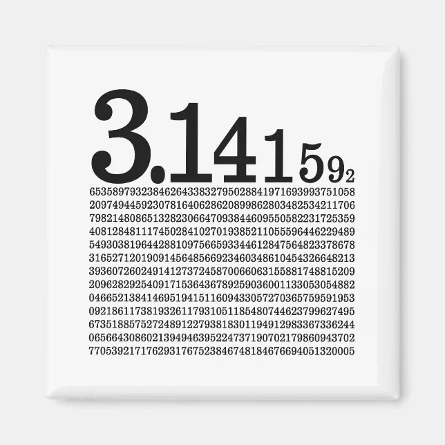 3.1415926 Pi Magnet | Zazzle