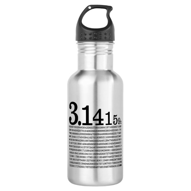 3.1415926 Pi Stainless Steel Water Bottle (Front)
