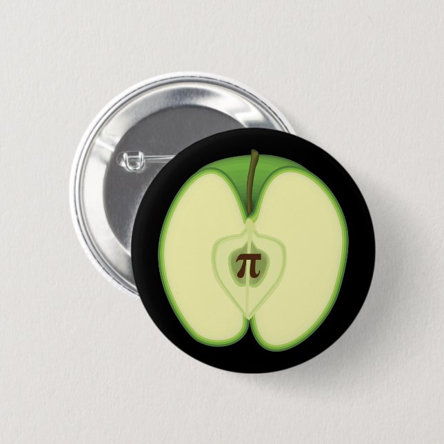 3.14 Apple Pie Pi Pun Funny Math Joke Square Stick Button (Front & Back)