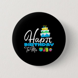 3.14 Cake Happy Pi Day For Teacher Happy Birthday Button