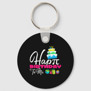 3.14 Cake Happy Pi Day For Teacher Happy Birthday Keychain