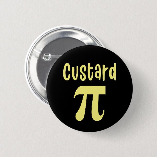 3.14 Custard Pie Pi Pun Funny Math Joke Button (Front & Back)