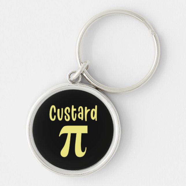 3.14 Custard Pie Pi Pun Funny Math Joke Keychain (Front)