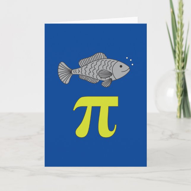 3.14 Fish Pie Pi Pun Funny Math Joke Card (Front)