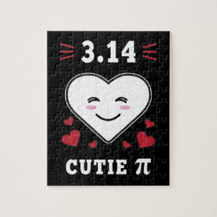3.14 Heart Cutie Pi Funny Math Joke Jigsaw Puzzle