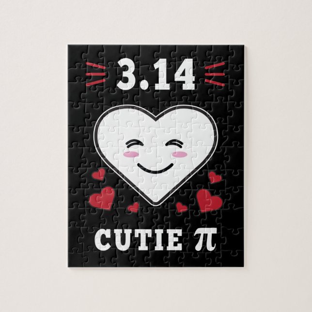 3.14 Heart Cutie Pi Funny Math Joke Jigsaw Puzzle (Vertical)