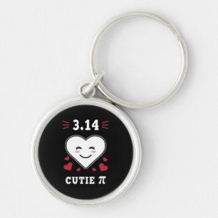 3.14 Heart Cutie Pi Funny Math Joke Keychain