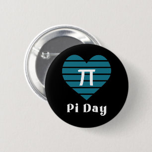 3.14 Heart Happy Pi Day Button