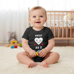 3.14 Heart Sweet As Pi Funny Math Joke Baby Bodysuit