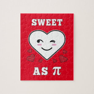 3.14 Heart Sweet As Pi Funny Math Joke Jigsaw Puzzle