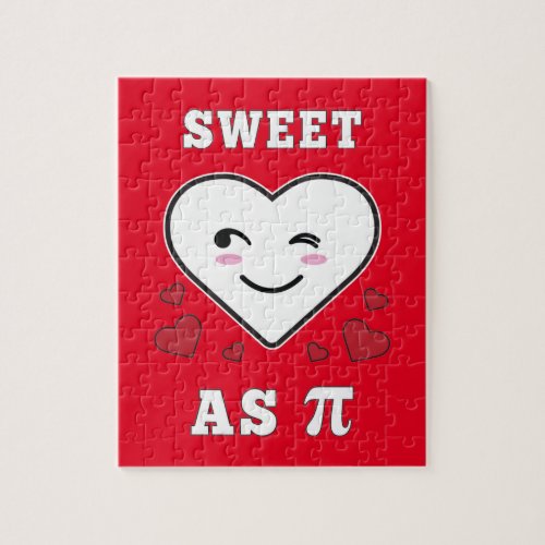 314 Heart Sweet As Pi Funny Math Joke Jigsaw Puzzle