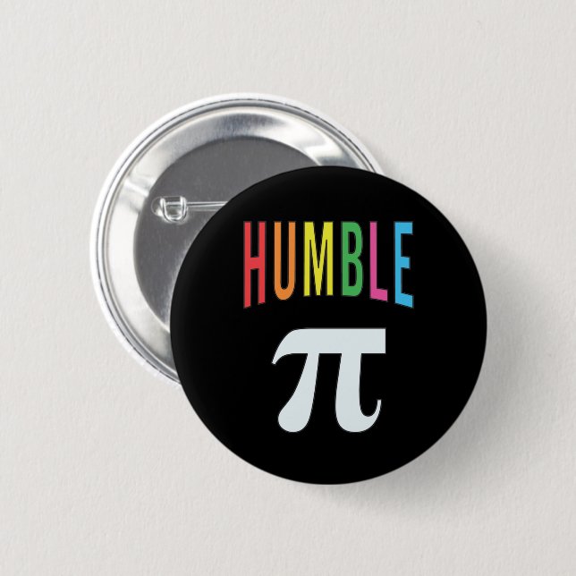 3.14 Humble Pie Pi Pun Funny Math Joke Button (Front & Back)
